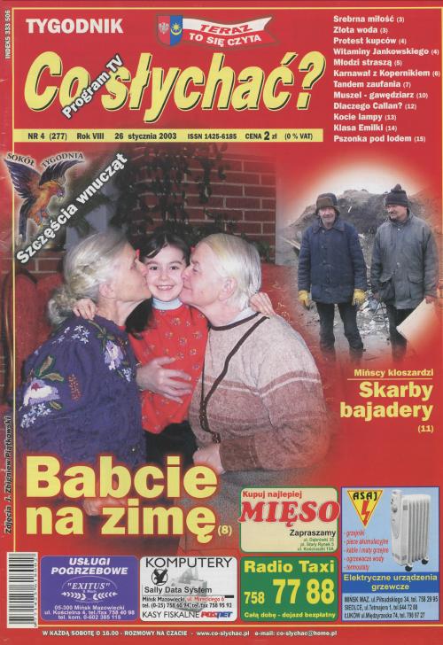 Okładka gazety Co słychać? - nr 4 (277) 2003